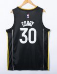 NBA 30 Curry Warriors 75th Anniversary MVP Edition Maillot noir brodé